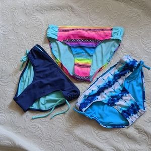 NWOT JUSTICE 3 SWIM SUITS BATTOM SZ16